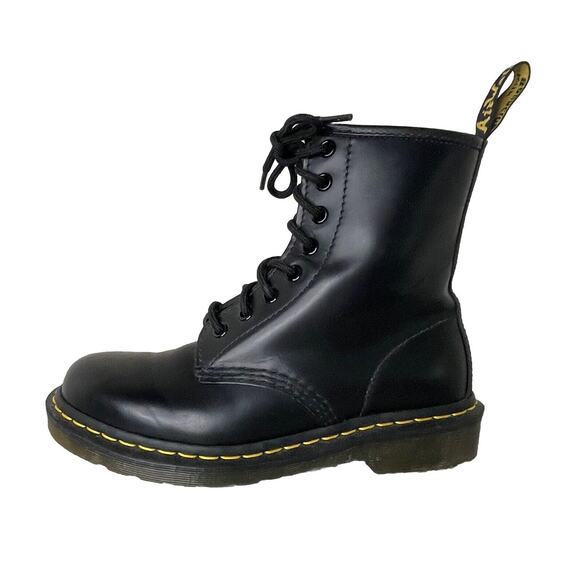 Dr. Martens 1460 8-Eye Lace Up Black Smooth Leather Boots Women US 6 | UK 4 - Picture 2 of 16